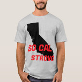 SO CAL STRONG Red Blk CAアウトラインハート Tシャツ (正面)