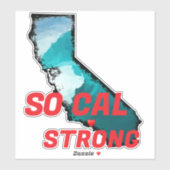 SO CAL STRONG Red Blk CAアウトライン海無地のハート シール (シート)