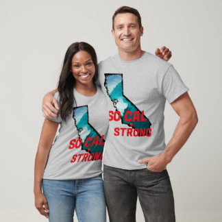 SO CAL STRONG Red Blk CAアウトライン海無地のハート Tシャツ