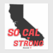 SO CAL STRONG Red Blk CA無地のハート シール (シート)