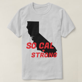 SO CAL STRONG Red Blk CA無地のハート Tシャツ