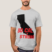 SO CAL STRONG Red Blk CA無地のハート Tシャツ (正面)