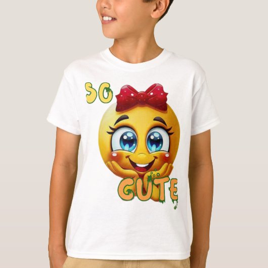 So Cute Emoji Face Kids T-Shirt | cute Smiling &.. Tシャツ (正面)