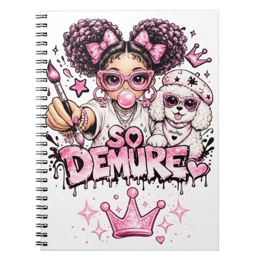 So Demure™ Starberry & MooMoo スパイラルノート ノートブック (正面)