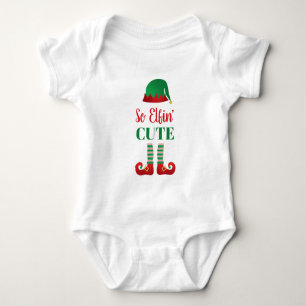 So Elfing Cute Crismas おもしろいことわざ ベビーボディスーツ