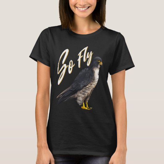 So Fly Peregrine《鳥》ハヤブサ野鳥観察for Ornithologist Tシャツ (正面)