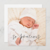 So Girl大切またはBoy Photo Birth Announcement (正面/裏面)
