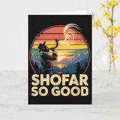 So Good Funny Rosh Hashanah Jewish Holiday Sho Far カード (黄色い花)