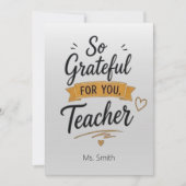 So Grateful for You Personalized Teacher  カード (正面)