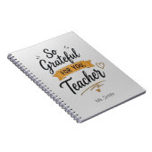 So Grateful for You Personalized Teacher  ノートブック (右側)