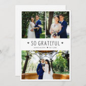 So Grateful Modern Wedding Photo Thank You Card サンキューカード (正面/裏面)
