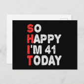 So happy I'm 41st Today Funny Birthday Gift Idea ポストカード (正面/裏面)