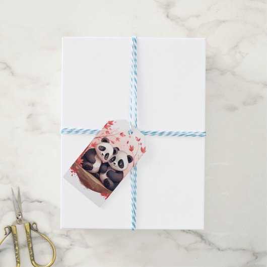 So Happy Together Pandaペア ギフトタグ (より糸付き)