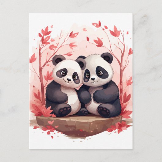 So Happy Together Pandaペア 案内ポストカード (正面)