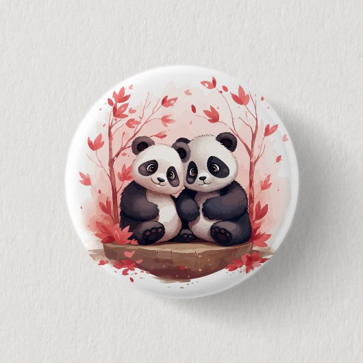 So Happy Together Pandaペア 缶バッジ (正面)