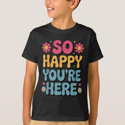 So Happy You’re Here Groovy Retro Sitivity Women T Tシャツ (正面)