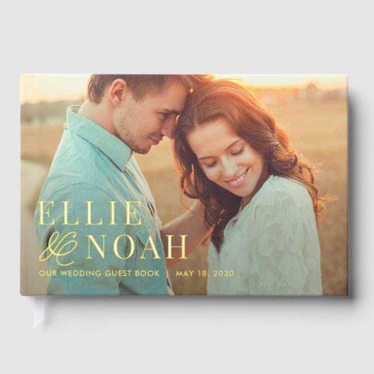 So In Love編集可能なカラーフォイル結婚のゲストブック ゲストブック (正面)