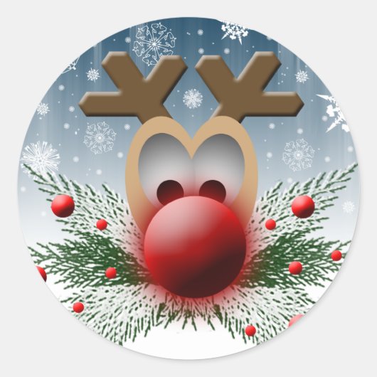 So It Glowsホリデークリスマスクリスマスクリスマストナカイ ラウンドシール (正面)