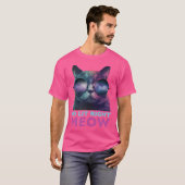 So Lit Right Meow Cat Cool Edm Galaxy Glasses Tシャツ (正面フル)
