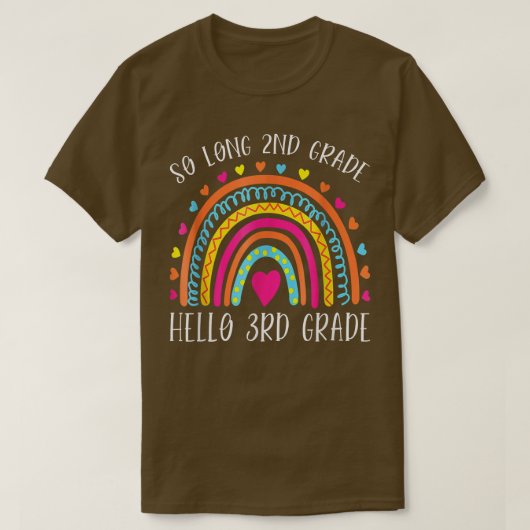SO LONG 2nd GRADE HELLO 3rd GRADE Teacher Student Tシャツ (デザイン正面)