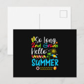 So Long 2nd Grade Hello Summer Last Day Of School. 案内ポストカード (正面/裏面)