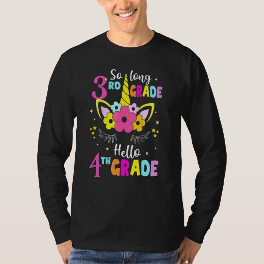 So Long 3年生Hello 4年生ユニコーン学生 Tシャツ (正面)