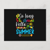 So Long 5th Grade Hello Summer Last Day Of School. 案内ポストカード (正面)