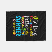 So Long Kindergarten Grade Hello Summer フリースブランケット (正面(横))
