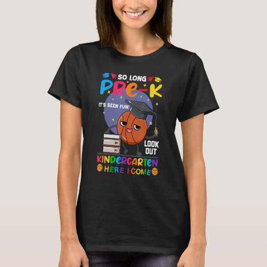 So Long Pre-K Kindergarten Here I Come Basketball  Tシャツ (正面)