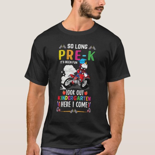 So Long Pre K Kindergarten Here I Come Motorcycle  Tシャツ (正面)