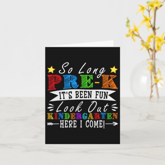 So Long Pre-k Preschool Graduation Kindergarten He カード (黄色い花)