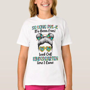 So Long Preschool Hello Kindergarten Girls Messy B Tシャツ