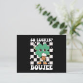 So Luckin' Boujee Lucky Shamrock St Patrick's Day ポストカード (スタンド正面)