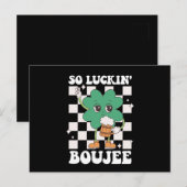 So Luckin' Boujee Lucky Shamrock St Patrick's Day ポストカード (正面/裏面)