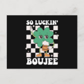 So Luckin' Boujee Lucky Shamrock St Patrick's Day ポストカード (正面)