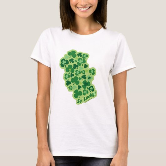 So Lucky おもしろい Shamrock Artおもしろい Tシャツ (正面)