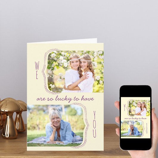 So Lucky To Have You 2 Photo Editable大事な行事 カード