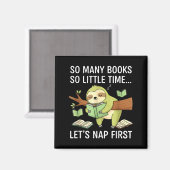 So Many Books Little Time Nap First Sloth マグネット (正面/裏面)