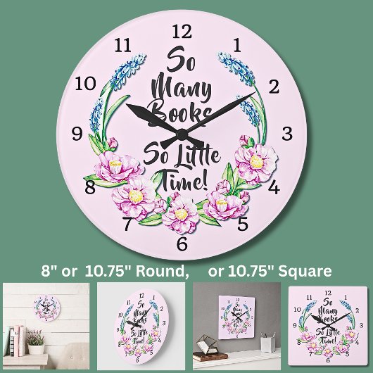 So Many Books So Little Time ラージ壁時計