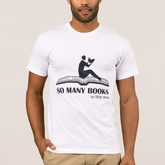 So many books so little time - male reading tシャツ