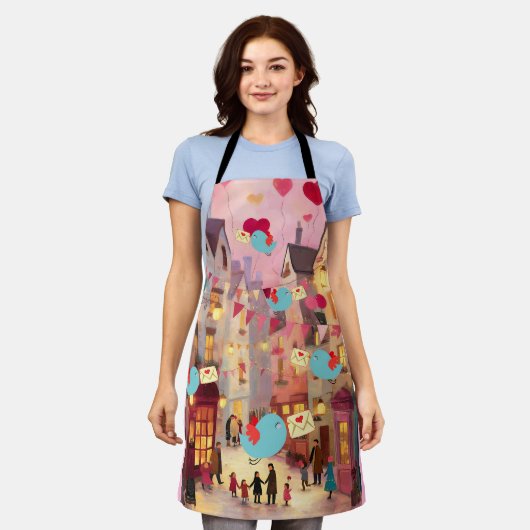 SO MANY VALENTINES FOR DELIVERY エプロン (着用した状態)