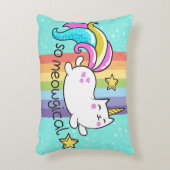 So Meowgicalかわいいユニコーン子猫グリッターキラキラ アクセントクッション (正面(垂直))