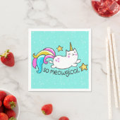 So Meowgicalかわいいユニコーン子猫グリッターキラキラ スタンダードカクテルナプキン (インサイチュ)