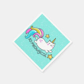 So Meowgicalかわいいユニコーン子猫グリッターキラキラ スタンダードカクテルナプキン (角)