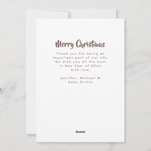 So Much Joyベビーの初めてのクリスマス写真 シーズンカード (裏面)