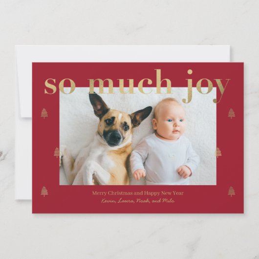 So Much Joy モダン Holiday Photo Card シーズンカード (正面)