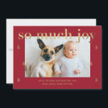 So Much Joy モダン Holiday Photo Card シーズンカード<br><div class="desc">こ祝ことベリモダンーベリスタイリッシュースウィートからのカードでシーズン。一致するアイテムや他のデザインオプションは当社のストアで利用可能： www.berryberrysweet.com.デザイン色はカスタマイズ!クリックカスタマイズ更にデザインの色を変更。</div>