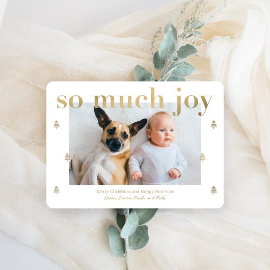 So Much Joy モダン Holiday Photo Card シーズンカード