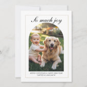 So Much Joy Baby & Dog Christmas Photo Card シーズンカード (正面)