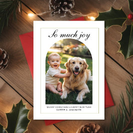 So Much Joy Baby & Dog Christmas Photo Card シーズンカード